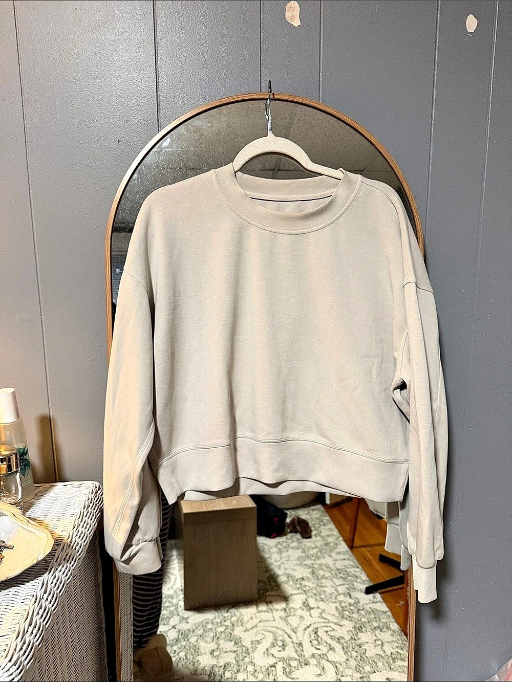 lululemon Oversized Cropped Crew White Sweatshirt